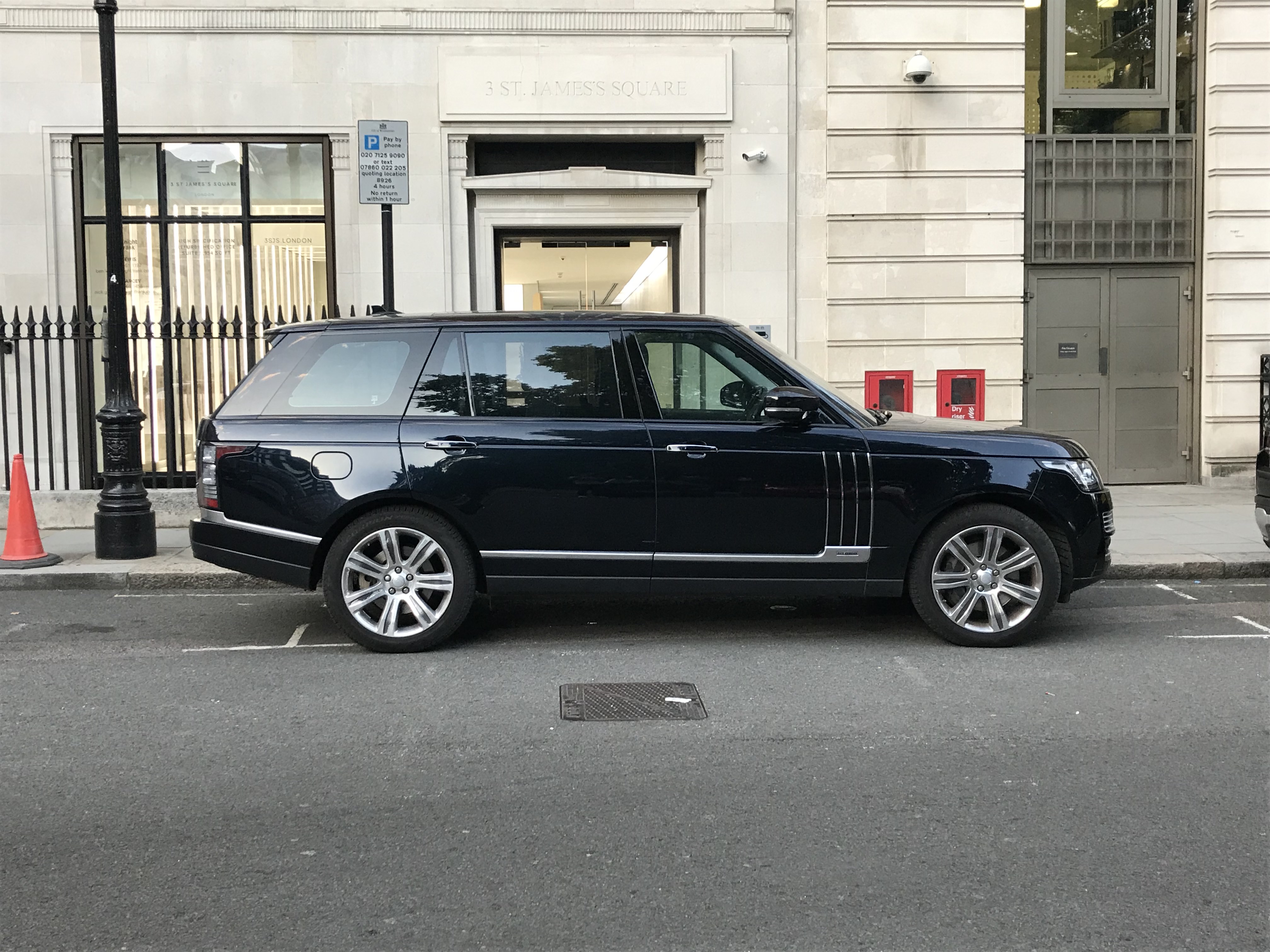 A Range Rover parked in London.