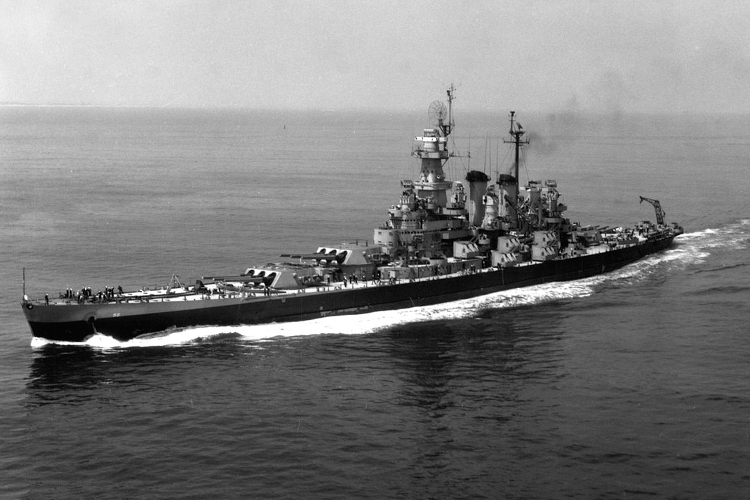 A battleship at sea